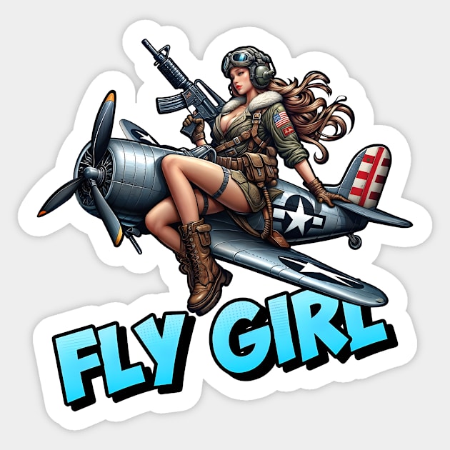 Fly Girl Sticker by Rawlifegraphic